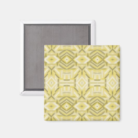 Aimant Art pastel doux abstrait jaune staccato (Recto/Verso)