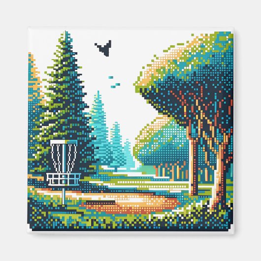 Aimant Art Pixel de Disk Golf (Devant)