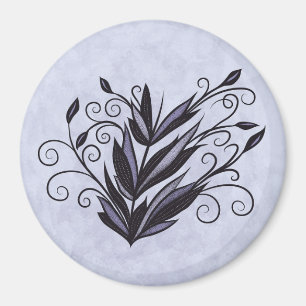 Aimant Art Plante gothique - Flore noire et violette