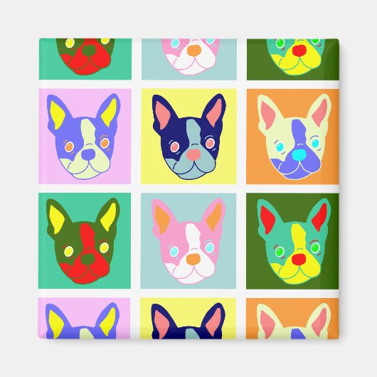 Aimant Art pop de Boston Terrier (Devant)
