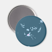 Aimant Art Pop de chat bleu russe (Recto/Verso)