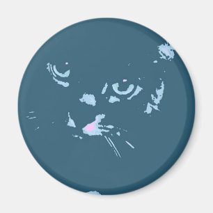 Aimant Art Pop de chat bleu russe