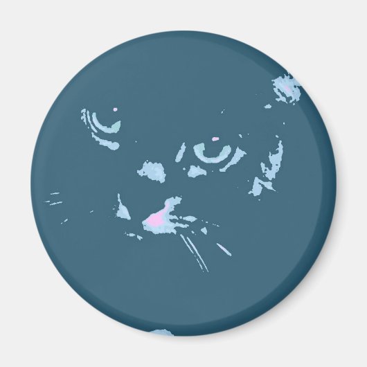 Aimant Art Pop de chat bleu russe (Devant)