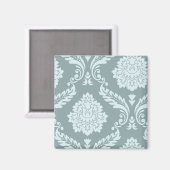 Aimant Art Rococo Damassé I Bleu de Canard+Turquoise (Recto/Verso)