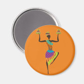 Aimant Art tribal des femmes africaines (Recto/Verso)