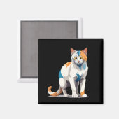 Aimant Art vectoriel de chat aux couleurs vives (Recto/Verso)