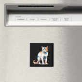 Aimant Art vectoriel de chat aux couleurs vives (In Situ (Lave-vaisselle))