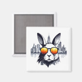 Aimant Art vectoriel lapin Animal Moderne Ville Urbaine G (Recto/Verso)