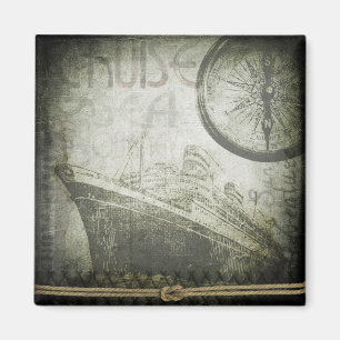 Aimant Art vintage de rose de vent de bateau