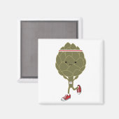 Aimant Artichoke de course rétro (Recto/Verso)