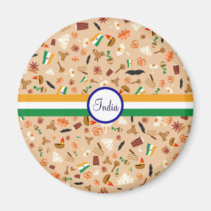 Aimant Articles culturels indiens avec drapeau et texte