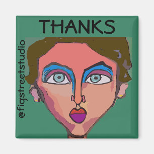 Aimant Artiste local, Merci, modifier le texte