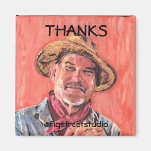 Aimant Artiste local, Merci, modifier le texte