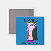 Aimant Artiste local, Merci, modifier le texte (Recto/Verso)