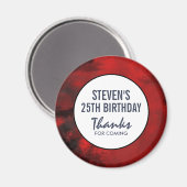 Aimant Artiste moderne Noir et Rouge Abstrait Anniversair (Recto/Verso)