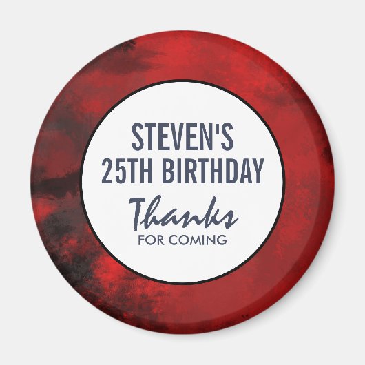 Aimant Artiste moderne Noir et Rouge Abstrait Anniversair (Devant)