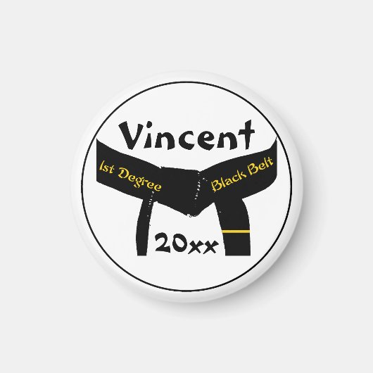 Aimant Arts martiaux 1er degré Ceinture noire (Devant)