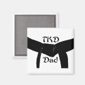 Aimant Arts martiaux Ceinture noire TKD Papa (Recto/Verso)
