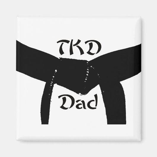 Aimant Arts martiaux Ceinture noire TKD Papa (Devant)