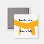 Aimant Arts martiaux Fier d'être une ceinture orange (Recto/Verso)