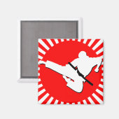 Aimant arts martiaux rayons rouges (Recto/Verso)