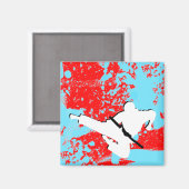 Aimant arts martiaux : silhouettes grunge : (Recto/Verso)