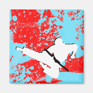 Aimant arts martiaux : silhouettes grunge :