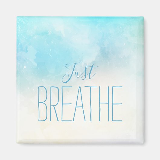 Aimant Arts Watercolor Plage Respirez Simplement Citation (Devant)