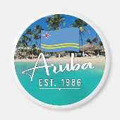 Aimant "Aruba Est. Plage Drapeau 1986" (Devant)