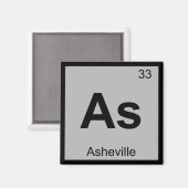 Aimant As - Symbole de chimie Asheville Caroline du Nord (Recto/Verso)