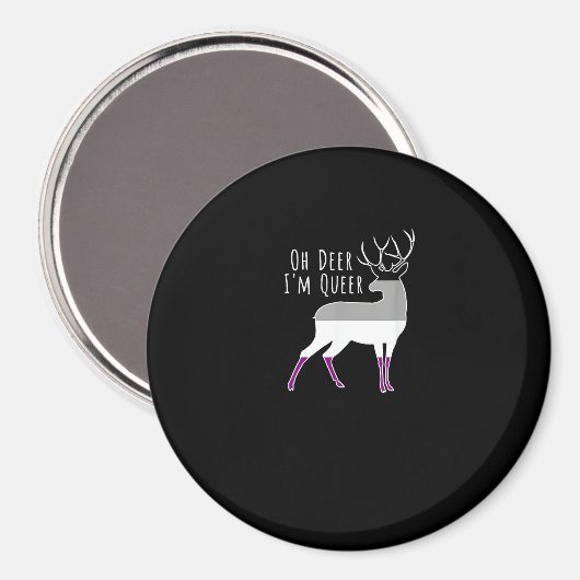 Aimant Asexual Flag Oh Deer Queer Pride Funny LGBT Design (Recto/Verso)