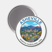 Aimant Asheville États-Unis (Recto/Verso)