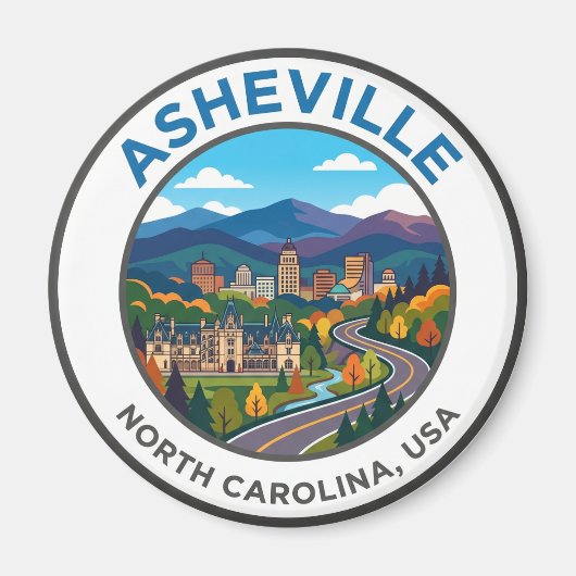 Aimant Asheville États-Unis (Devant)