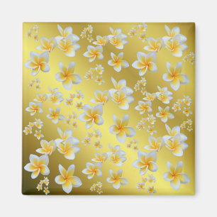 Aimant asiatique, jaune, blanc, fleur, brillant, or, flor