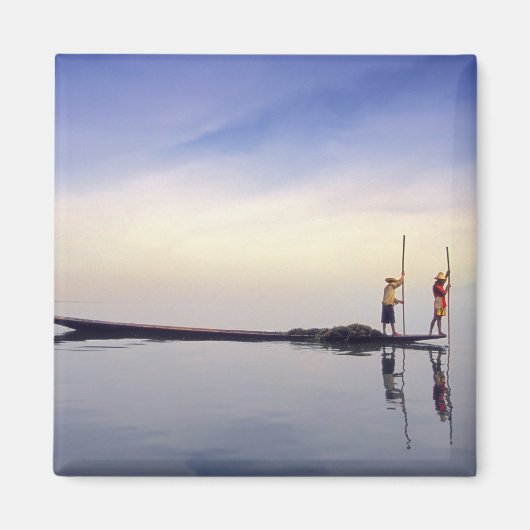 Aimant Asie, Birmanie, (Myanmar) Bateau de pêche réfléchi (Devant)
