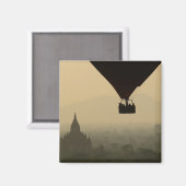 Aimant Asie, Myanmar, Bagan, ballon sur les temples de (Recto/Verso)