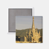 Aimant Asie, Myanmar, lac Inle. Pagodes. (Recto/Verso)