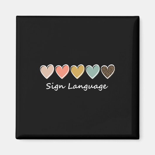 Aimant ASL Alphabet American ASL Enseignant Langue de cha (Devant)