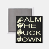 Aimant ASL CTFD Calme Le F**K Down #USAPatriotGraphics (Recto/Verso)