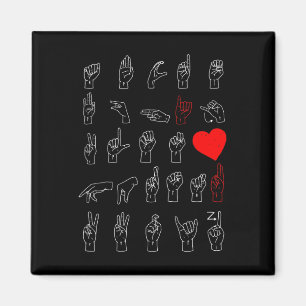 Aimant ASL Enseignant Alphabet Langue Chanter Américaine