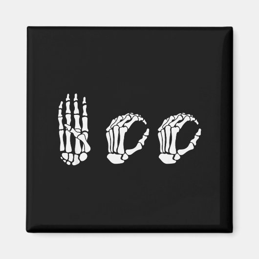 Aimant Asl Halloween Skeleton Hand American Sign Language (Devant)