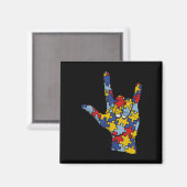 Aimant ASL Love Sign Language (Recto/Verso)