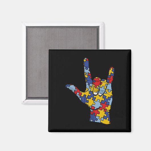 Aimant ASL Love Sign Language (Recto/Verso)