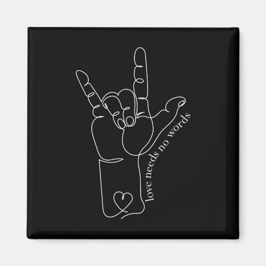 Aimant ASL Maman Papa Enfants Enseignant Sensibilisation  (Devant)