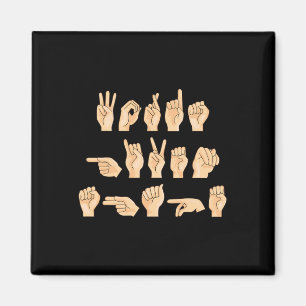 Aimant ASL Mots donnés forme American Sign Language 1