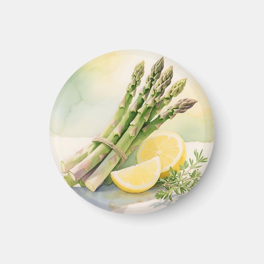 Aimant Asparagus Aquarelle au Citron (Devant)