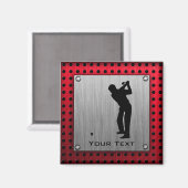 Aimant Aspect aluminium brossé Golfer (Recto/Verso)