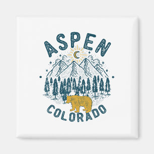 Aimant Aspen Colorado Co Ski alpin de montagne Vintage As
