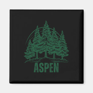 Aimant Aspen Colorado Montagnes Ski Pin Arbre Extérieur E