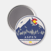 Aimant Aspen Colorado Retro Sunset Camping Souvenirs (Recto/Verso)